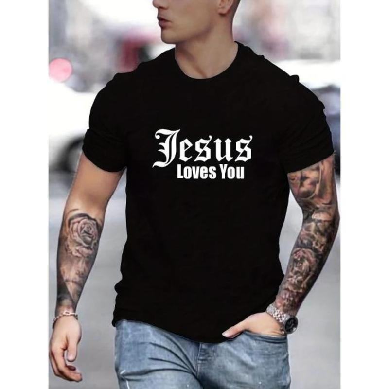 Comfortable Jesus Loves You Print Casual Short Sleeve - Adult & Kids T-Shirts, Sweatshirts & Hoodies apparel design preview 1