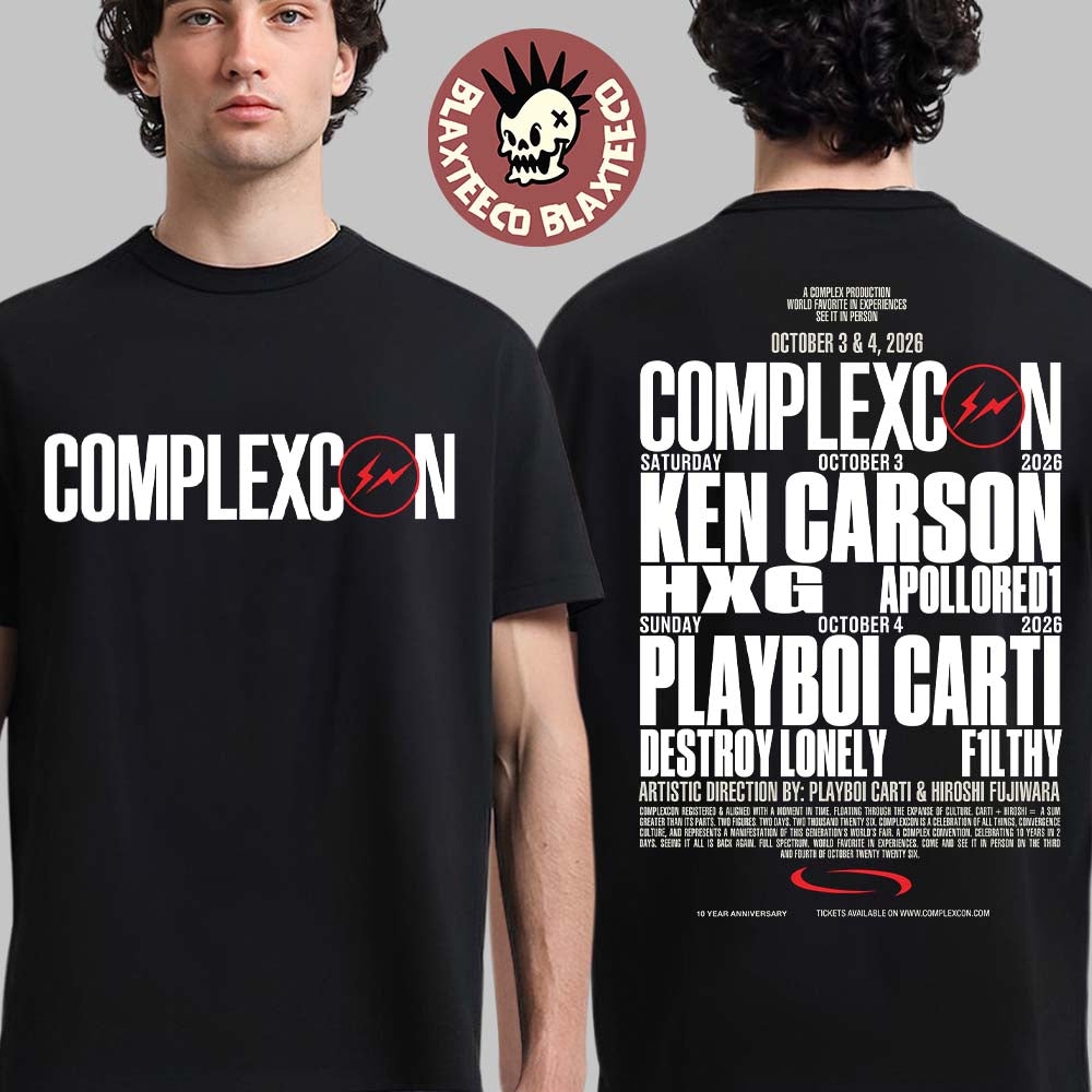 ComplexCon Los Angeles 2026 Lineup On October 3 And 4 2026 Two Sided T-Shirt Unisex T-shirt, Sweatshirt, Hoodie, Long Sleeve Tee - T-Shirt, Sweatshirt, Hoodie