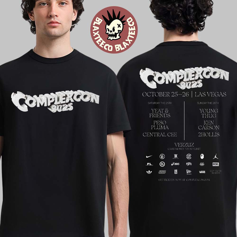 Complexcon 2025 Las Vegas On October 25 26 2025 Lineup Two Sided T-Shirt Unisex T-shirt, Sweatshirt, Hoodie, Long Sleeve Tee - T-Shirt, Sweatshirt, Hoodie