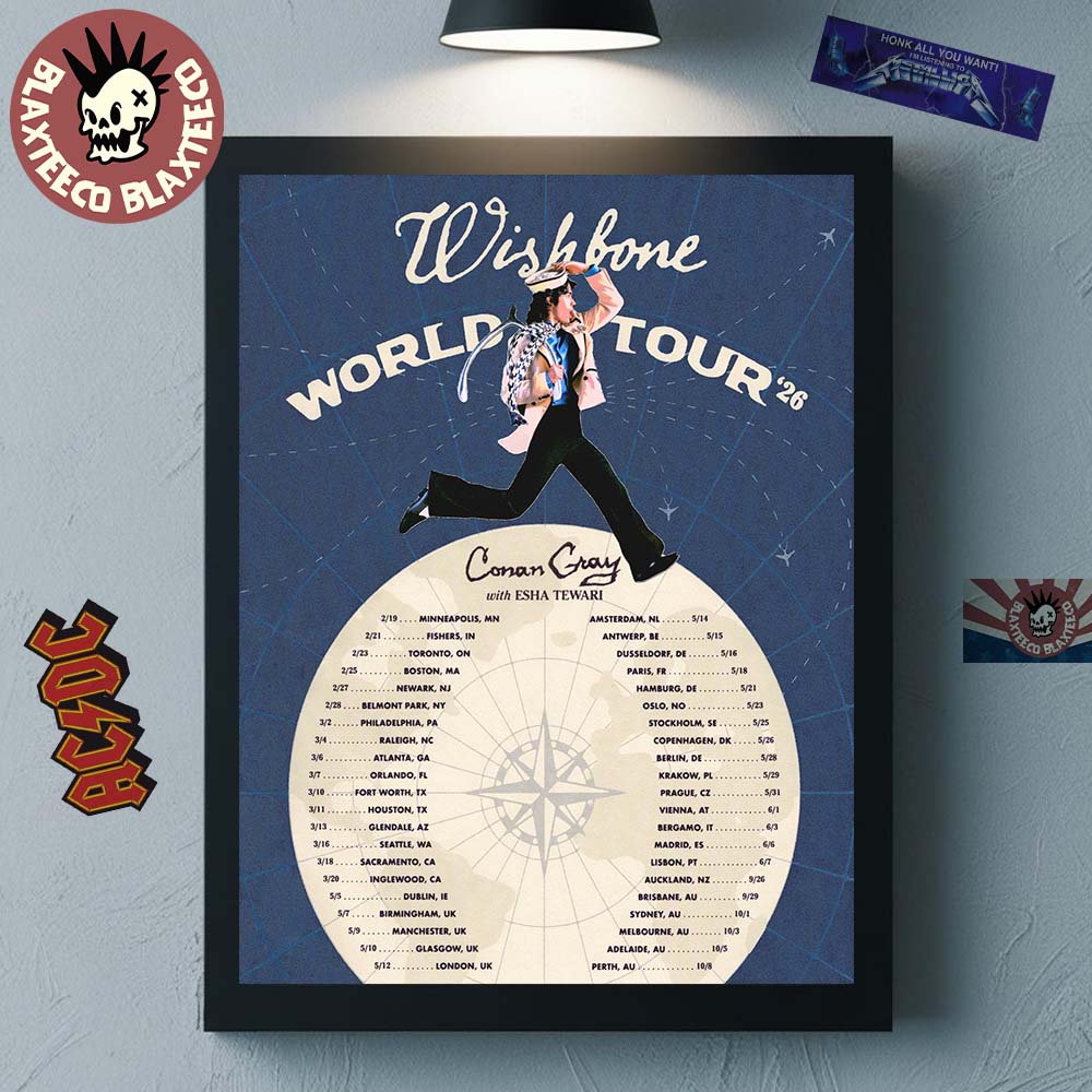 Conan Gray Wishbone World Tour 2026 North America UK And Europe And Australia Schedule Dates Poster Canvas - T-Shirt, Sweatshirt, Hoodie