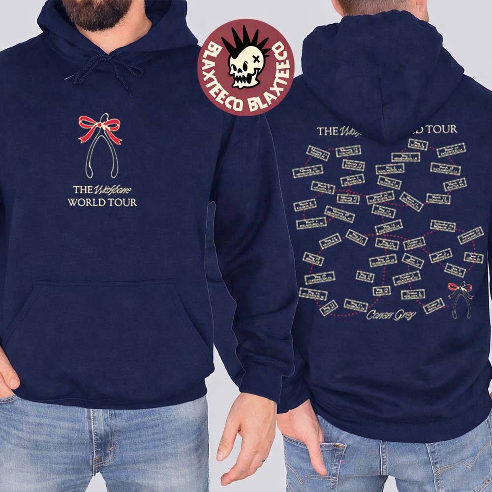 Conan Gray Wishbone World Tour Merch 2026 Tour Map Dates Navy Hoodie Unisex T-shirt, Sweatshirt, Hoodie, Long Sleeve Tee - T-Shirt, Sweatshirt, Hoodie