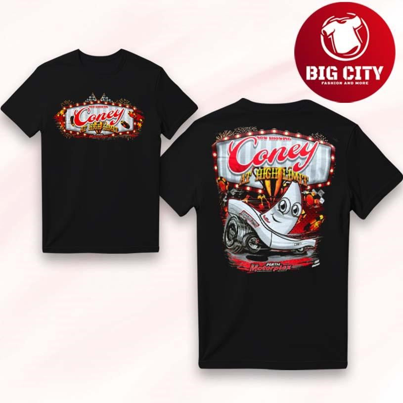 Coney x Perth Motorplex New Two Sided Shirt Unisex T-shirt, Sweatshirt, Hoodie, Long Sleeve Tee - T-Shirt, Sweatshirt, Hoodie