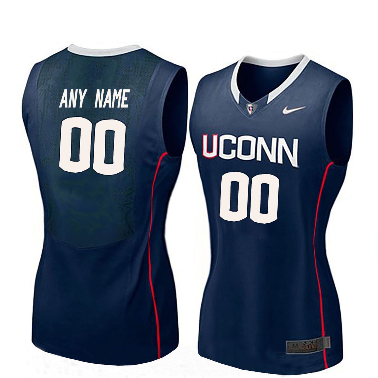 Connecticut Huskies 00 Women Blue College Football Jersey football jersey product view 1