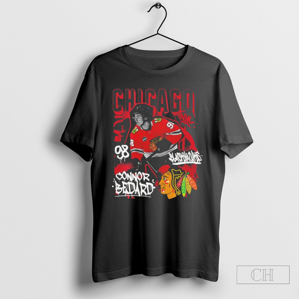 Connor Bedard Chicago Blackhawks Nhl Photo Graphic Shirt Tee Unisex T-shirt, Sweatshirt, Hoodie, Long Sleeve Tee - T-Shirt, Sweatshirt, Hoodie