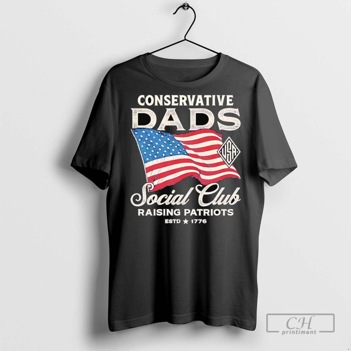 Conservative Dads Social Club Raising Patriots Est 1776 T Shirts Unisex T-shirt, Sweatshirt, Hoodie, Long Sleeve Tee - T-Shirt, Sweatshirt, Hoodie