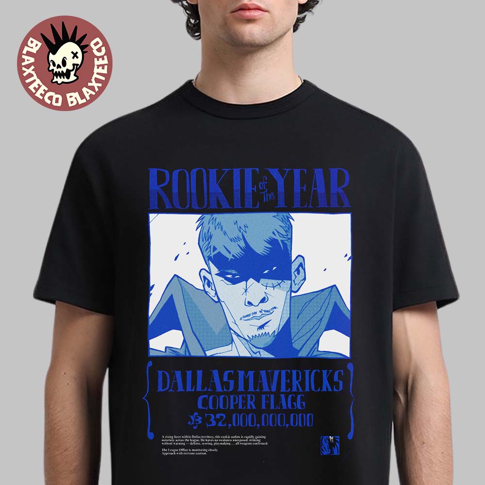 Cooper Flagg Dallas Mavericks Rookie Of The Year Bounty Wanted T-Shirt Unisex T-shirt, Sweatshirt, Hoodie, Long Sleeve Tee - T-Shirt, Sweatshirt, Hoodie