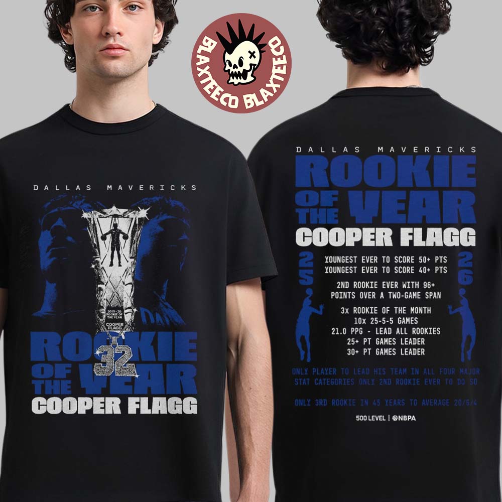 Cooper Flagg Dallas Mavericks Rookie Of The Year Chain T-Shirt Unisex T-shirt, Sweatshirt, Hoodie, Long Sleeve Tee - T-Shirt, Sweatshirt, Hoodie