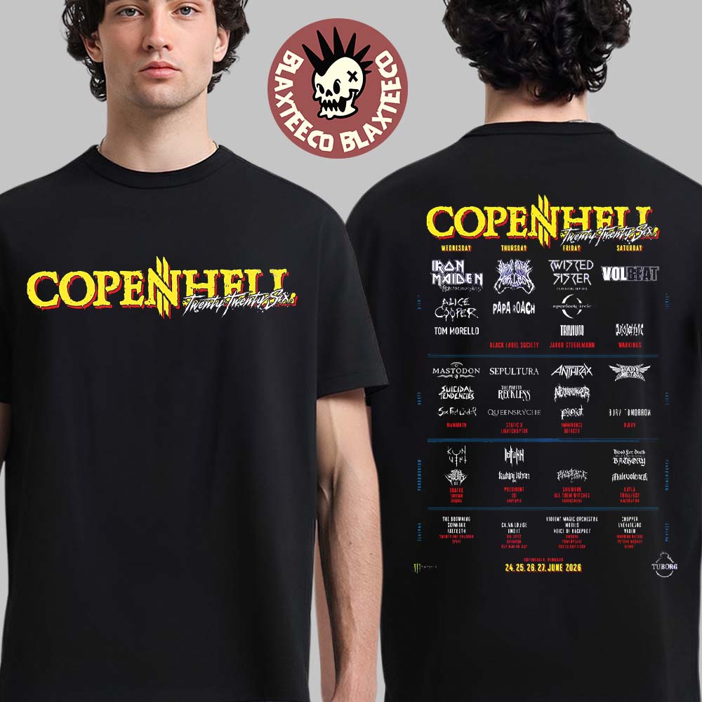 Copenhell Festival 2026 Full Lineup Copenhagen Denmark On 24 25 26 27 June 2026 Two Sided T-Shirt - T-Shirt, Sweatshirt, Hoodie