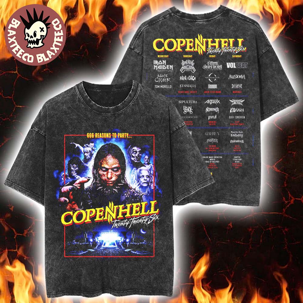 Copenhell Festival 2026 Merch Copenhagen Denmark From 24 To 27 June 2026 Lineup ID 2026 Vintage Washed Tee - T-Shirt, Sweatshirt, Hoodie