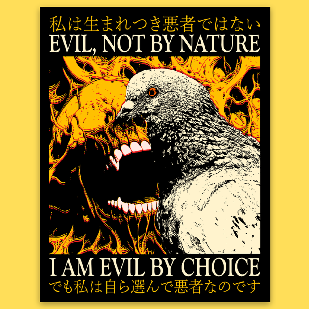 'Evil By Choice' Sticker Unisex T-shirt, Sweatshirt, Hoodie, Long Sleeve Tee - T-Shirt, Sweatshirt, Hoodie