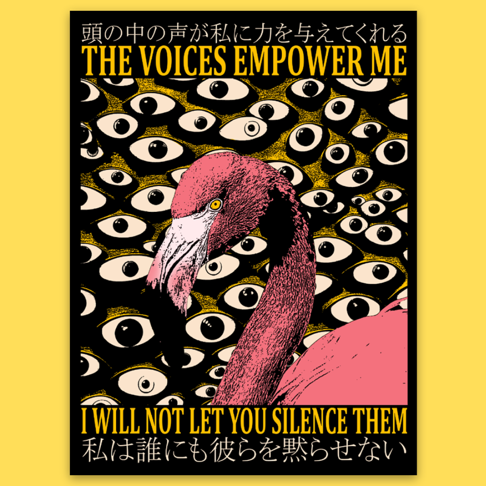'Voices Empower Me' Sticker Unisex T-shirt, Sweatshirt, Hoodie, Long Sleeve Tee - T-Shirt, Sweatshirt, Hoodie
