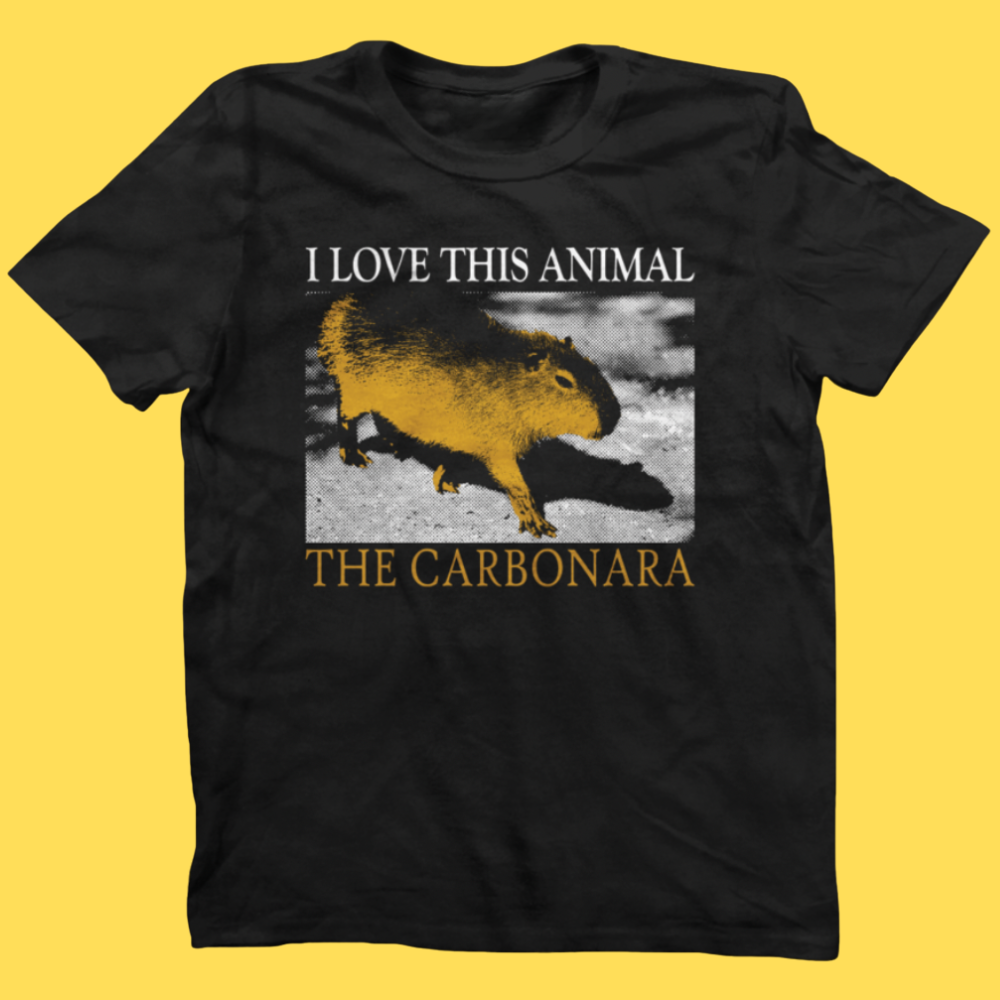 'Carbonara Capybara' Shirt Unisex T-shirt, Sweatshirt, Hoodie, Long Sleeve Tee - T-Shirt, Sweatshirt, Hoodie