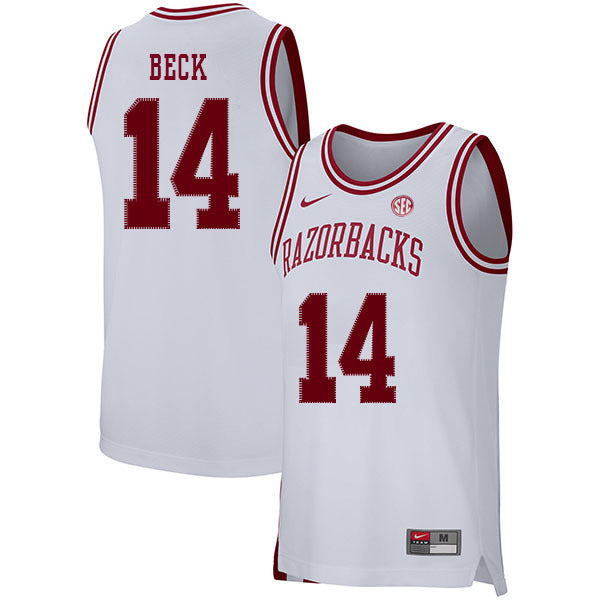 Corey Beck 14 White College Football Jersey football jersey product view 1