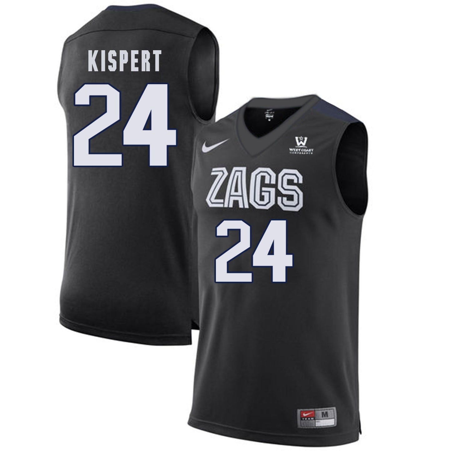 Corey Kispert 24 Black College Football Jersey football jersey product view 1