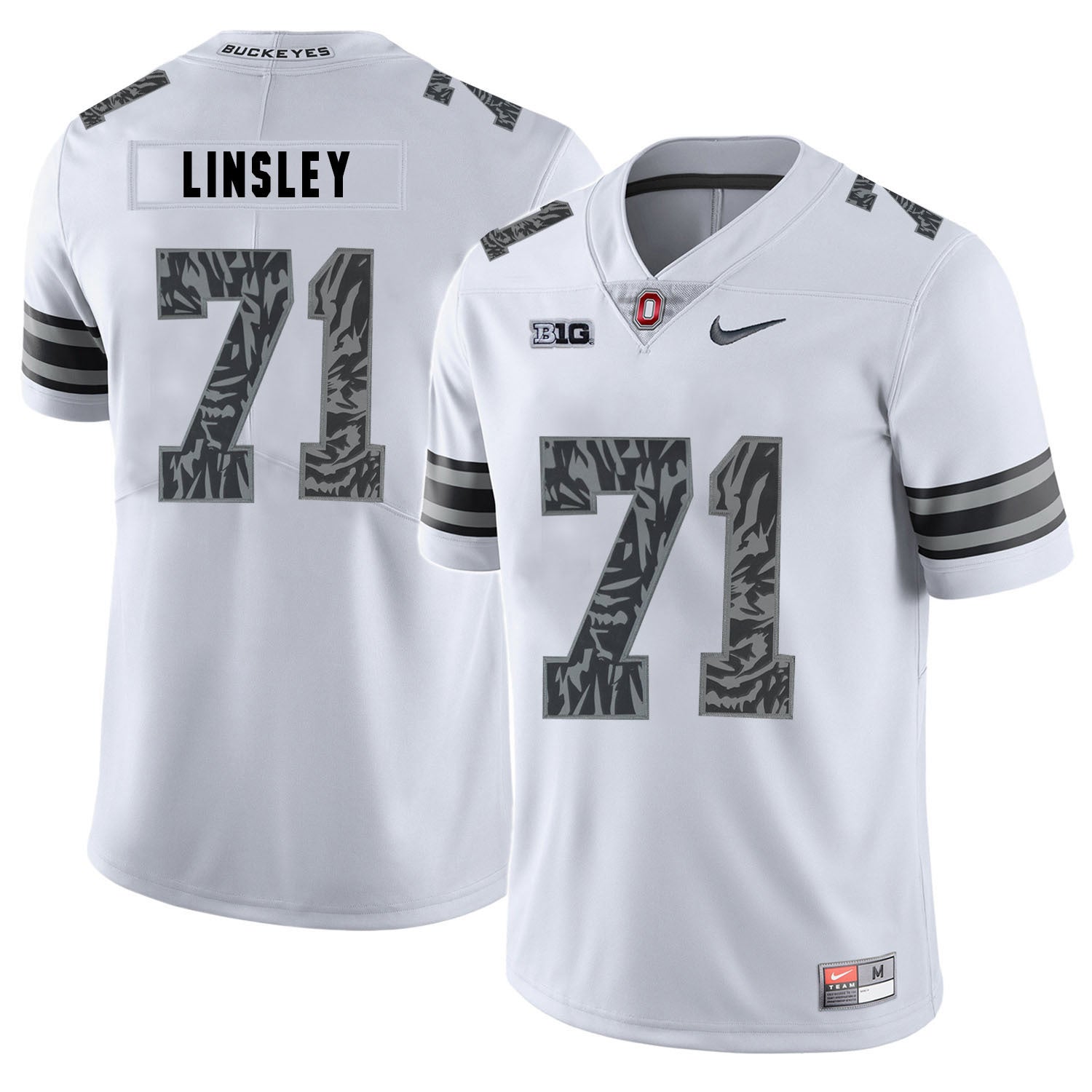 Corey Linsley 71 Pattern White College Football Jersey football jersey product view 1