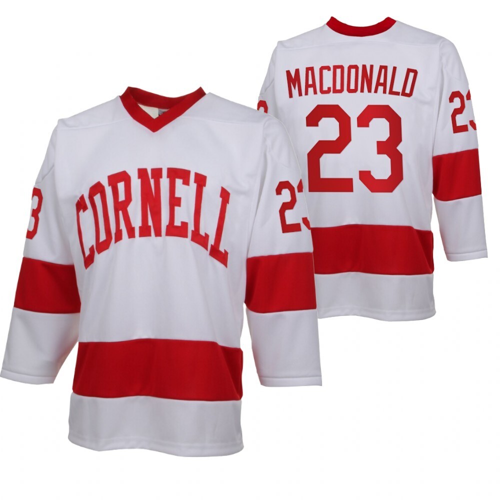 Cornell Avalanche #23 Jacob Macdonald college-hockey-replica-white-jersey Hockey Jersey hockey jersey product view 1