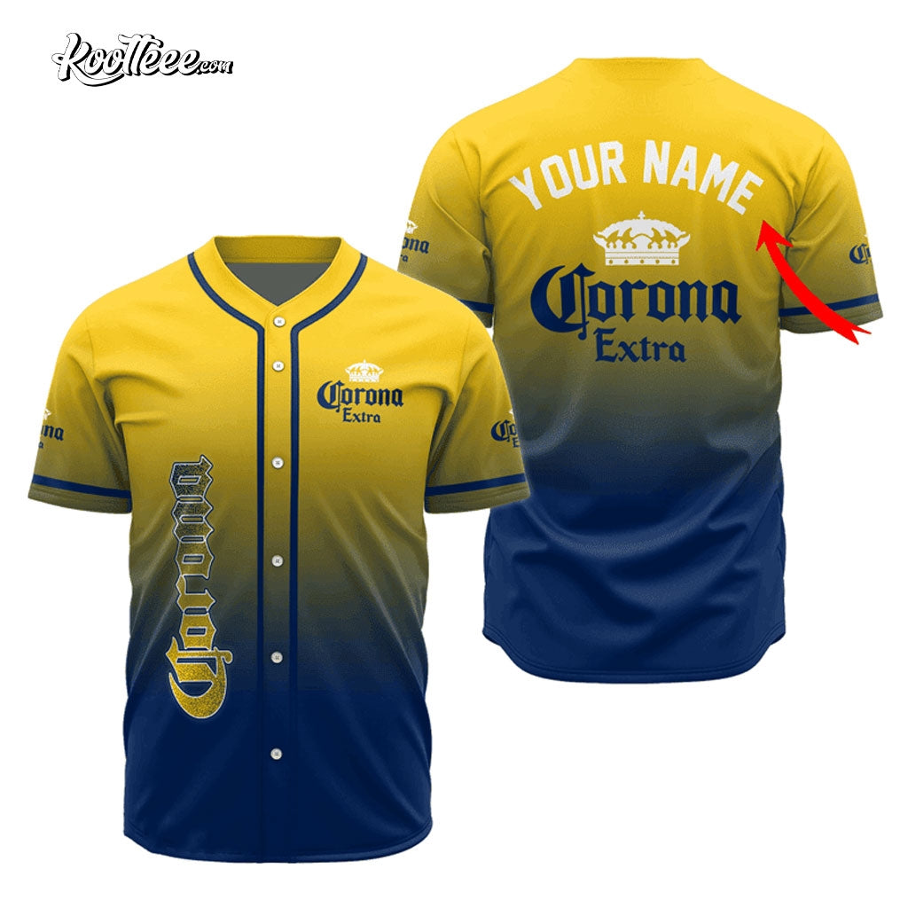 Corona Extra Gradient Personalized Baseball Jersey baseball jersey product view 1