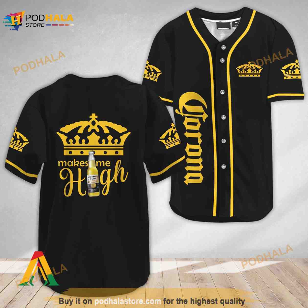 Corona Extra Make Me High 3D Baseball Jersey baseball jersey product view 1