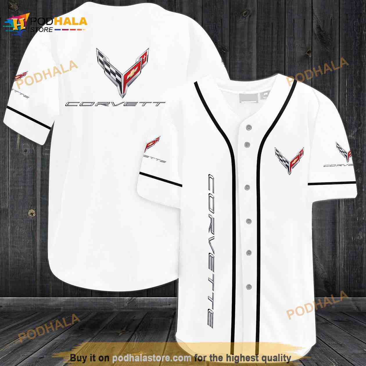 Corvette Racing 3D Baseball Jersey baseball jersey product view 1