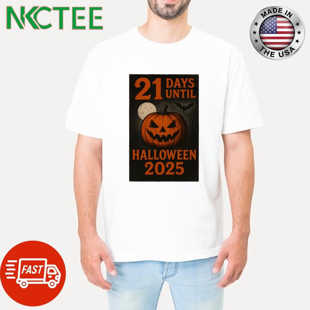 Countdown 21 days to Halloween 2025 shirt Unisex T-shirt, Sweatshirt, Hoodie, Long Sleeve Tee - T-Shirt, Sweatshirt, Hoodie