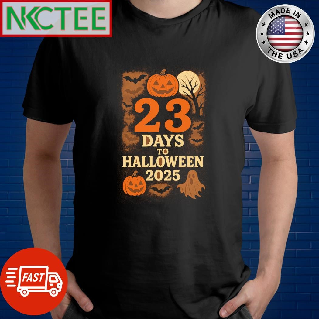 Countdown 23 days to Halloween 2025 shirt Unisex T-shirt, Sweatshirt, Hoodie, Long Sleeve Tee - T-Shirt, Sweatshirt, Hoodie