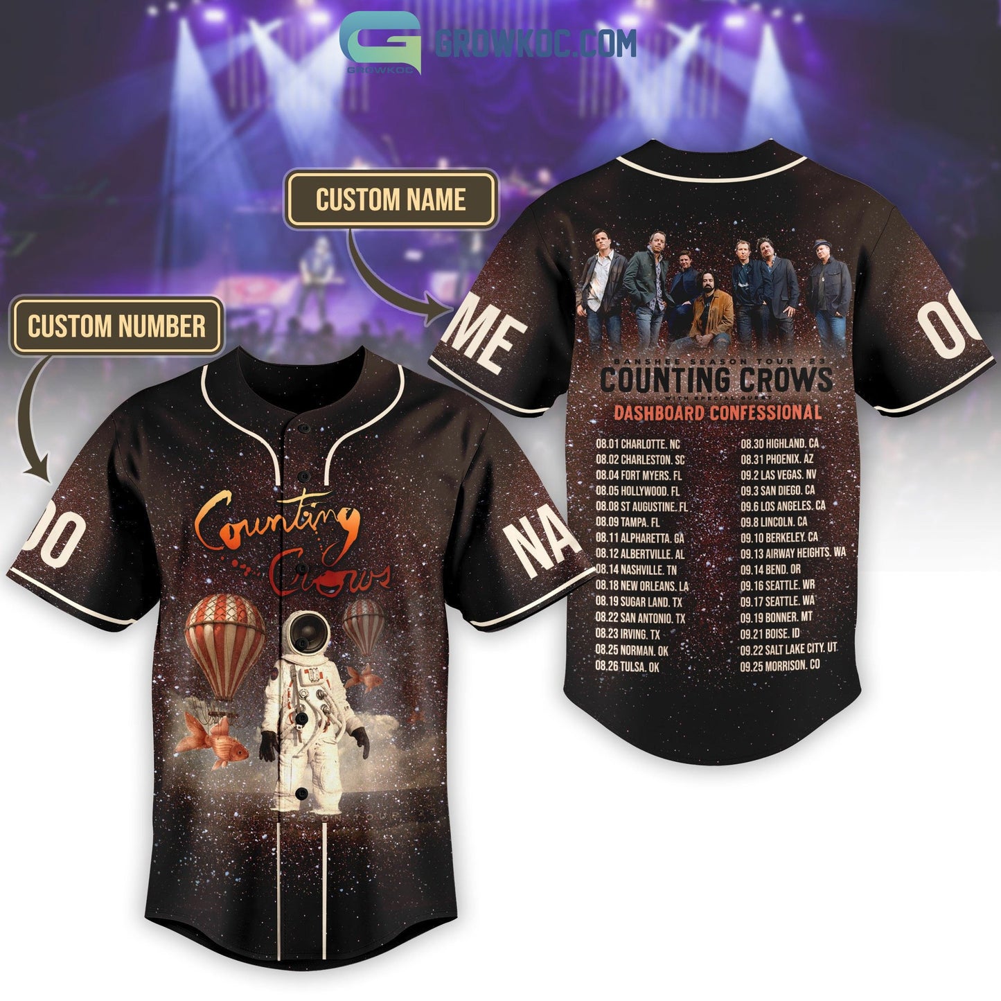Counting Crowns Banshee Season Tour 2023 Personalized Baseball Jersey baseball jersey product view 1