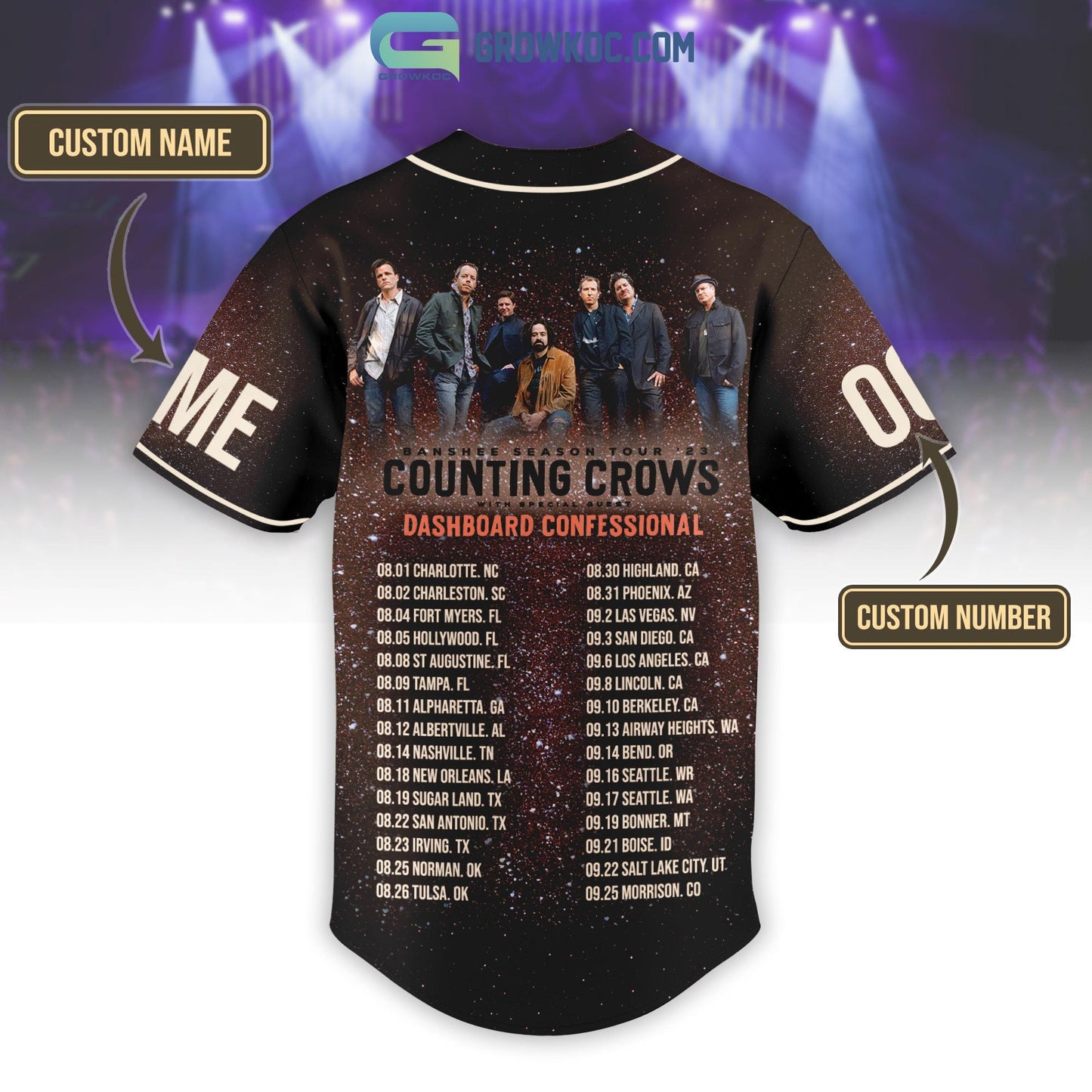 Counting Crowns Banshee Season Tour 2023 Personalized Baseball Jersey baseball jersey product view 3