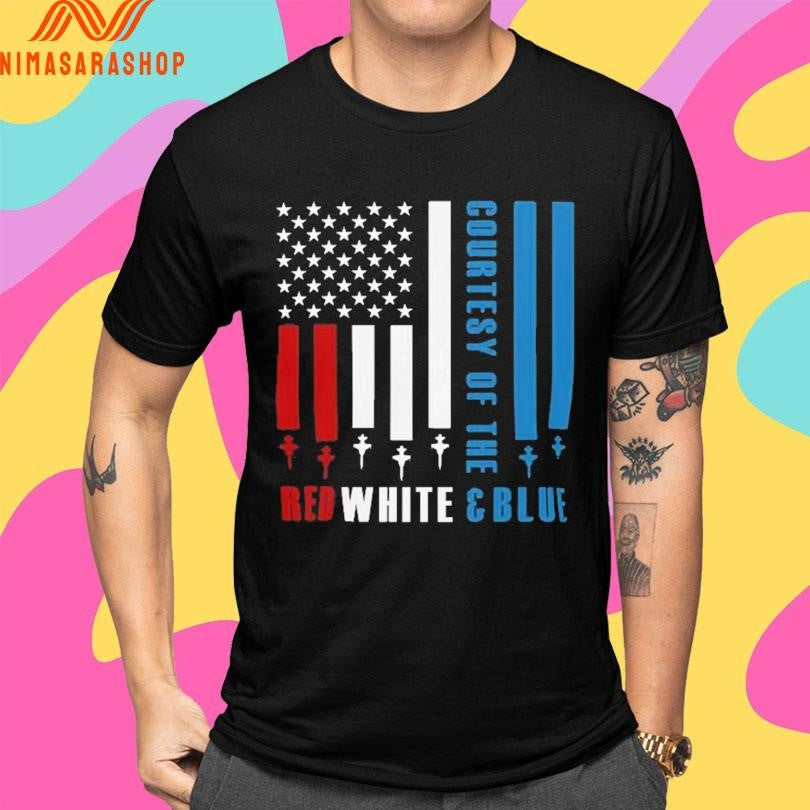 Courtesy Of The Red White And Blue flag - Adult & Kids T-Shirts, Sweatshirts & Hoodies apparel design preview 4