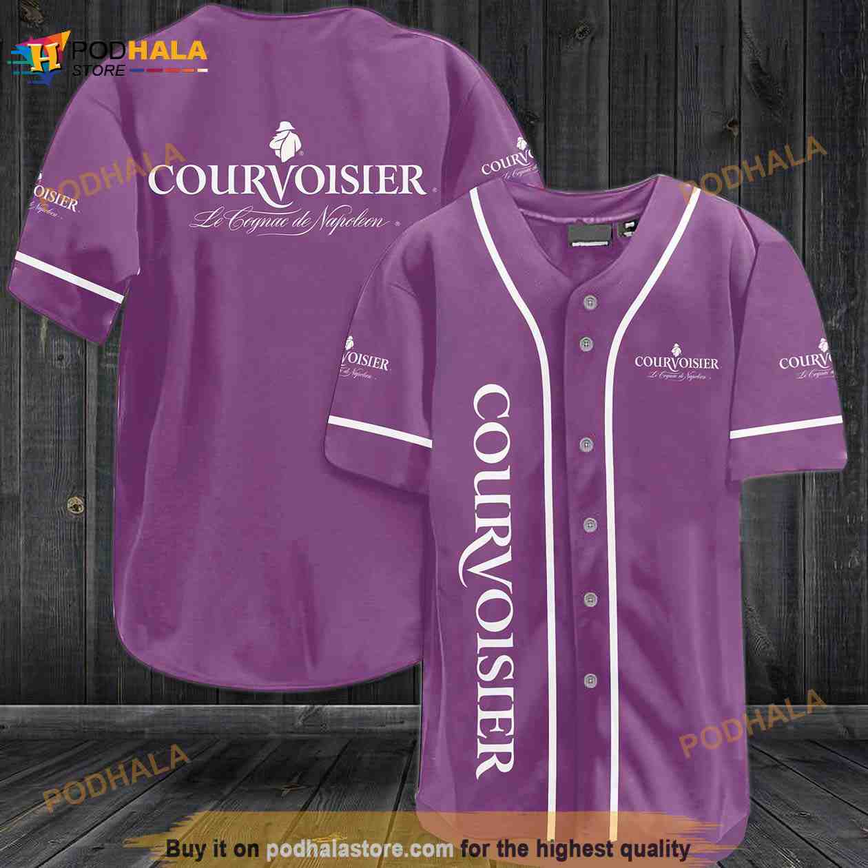 Courvoisier Cognac All Over Print Unisex 3D Baseball Jersey baseball jersey product view 1
