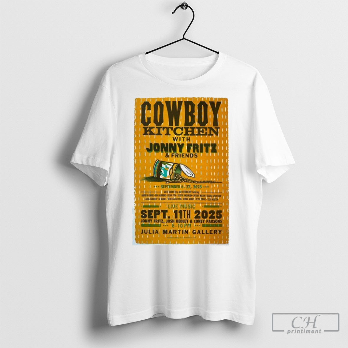 Cowboy Kitchen With Jonny Fritz Friends Sep 6 27 2025 Shirt Tee Unisex T-shirt, Sweatshirt, Hoodie, Long Sleeve Tee - T-Shirt, Sweatshirt, Hoodie