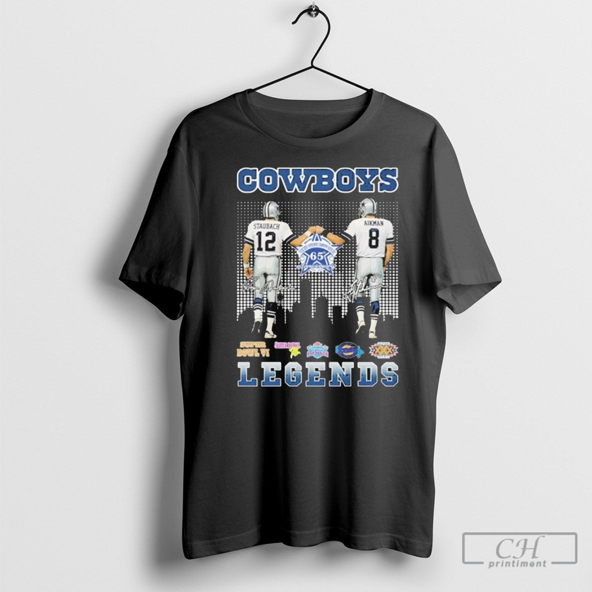 Cowboys Staubach And Aikman Signature Legends Unisex T-shirt, Sweatshirt, Hoodie, Long Sleeve Tee - T-Shirt, Sweatshirt, Hoodie