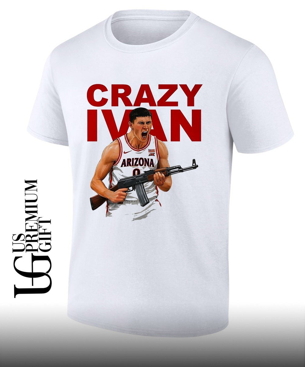 Crazy Ivan Kharchenkov scream Arizona Wildcats basketball shirt Unisex T-shirt, Sweatshirt, Hoodie, Long Sleeve Tee - T-Shirt, Sweatshirt, Hoodie