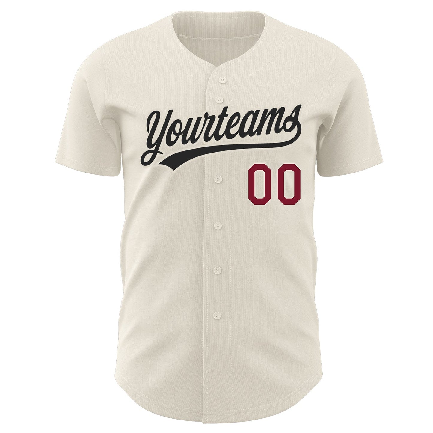 Custom Cream Crimson-Black Authentic Baseball Jersey baseball jersey product view 2