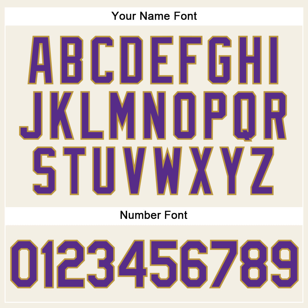 Custom Cream Purple Pinstripe Old Gold Authentic Baseball Jersey baseball jersey product view 5