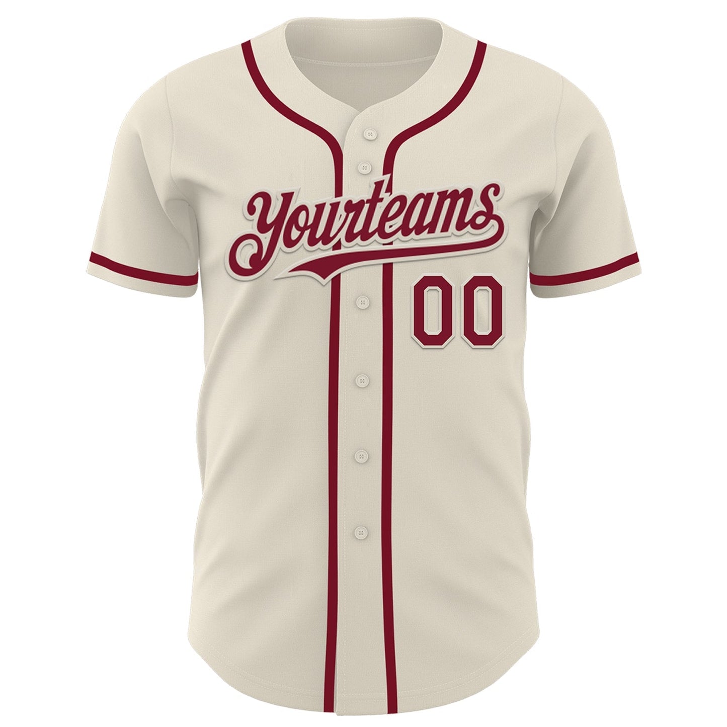 Custom Cream Crimson Authentic Baseball Jersey baseball jersey product view 2