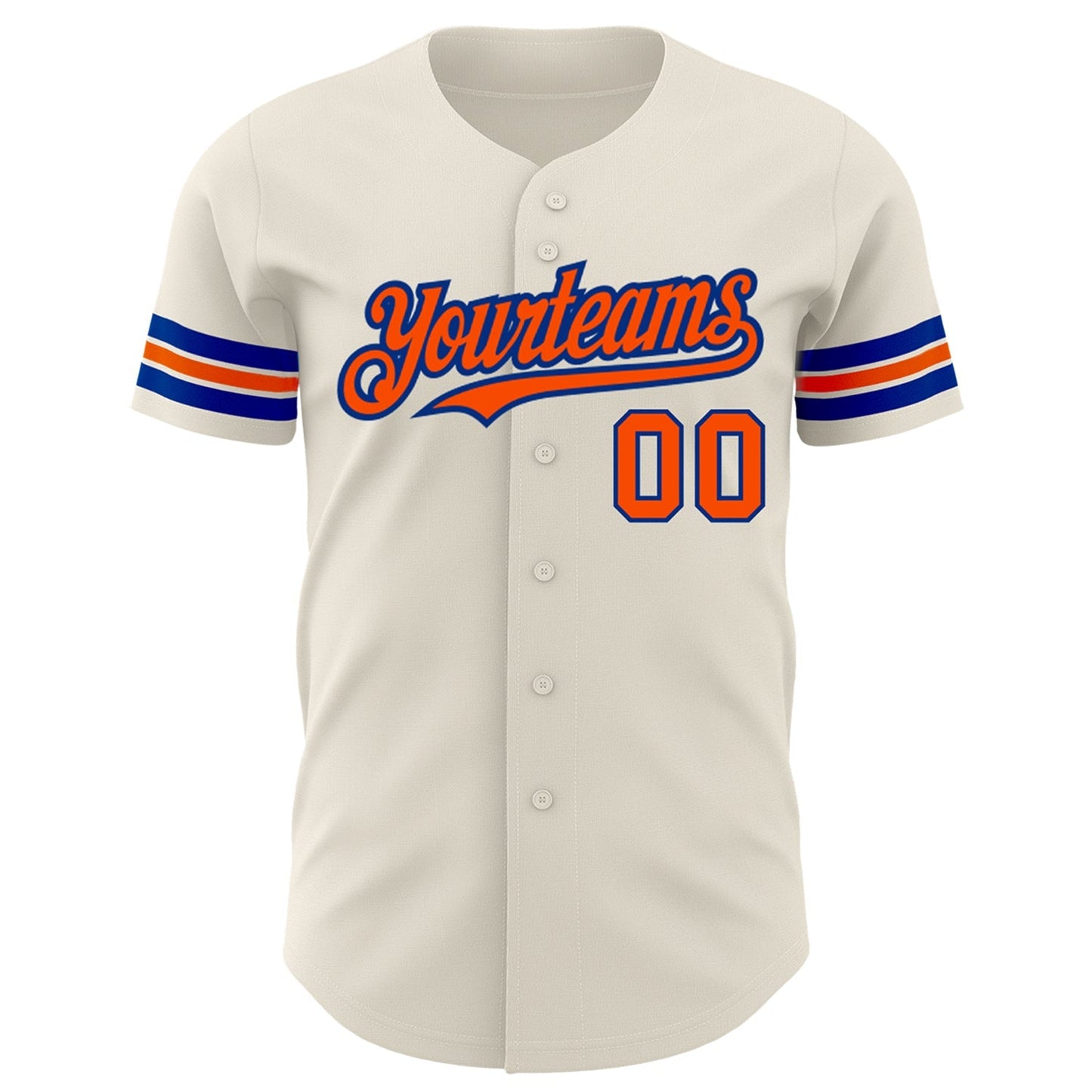 Custom Cream Orange-Royal Authentic Baseball Jersey baseball jersey product view 2