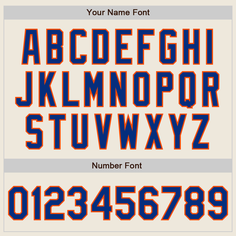 Custom Cream (Royal Orange Pinstripe) Royal-Orange Authentic Baseball Jersey baseball jersey product view 5