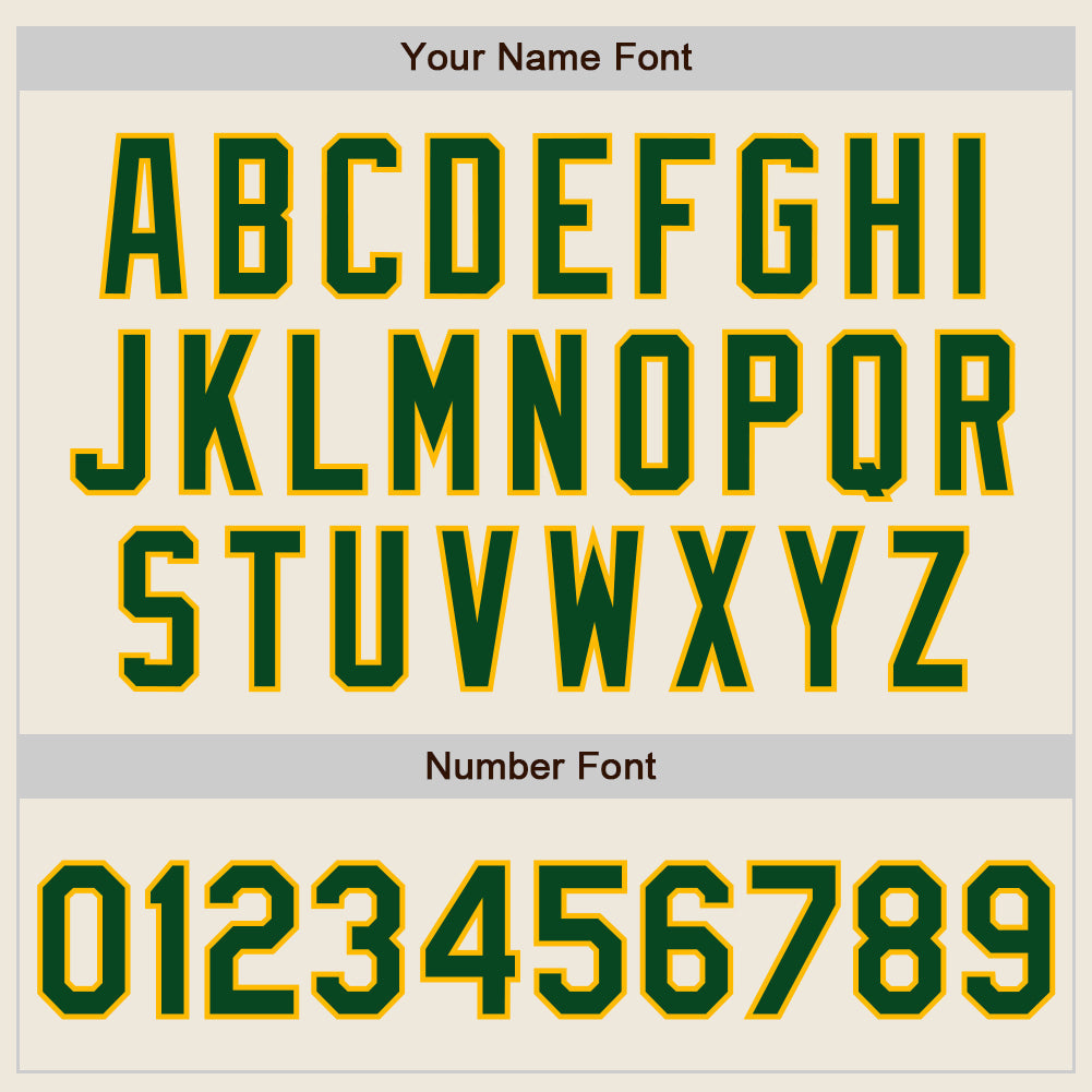 Custom Cream (Green Gold Pinstripe) Green-Gold Authentic Baseball Jersey baseball jersey product view 5