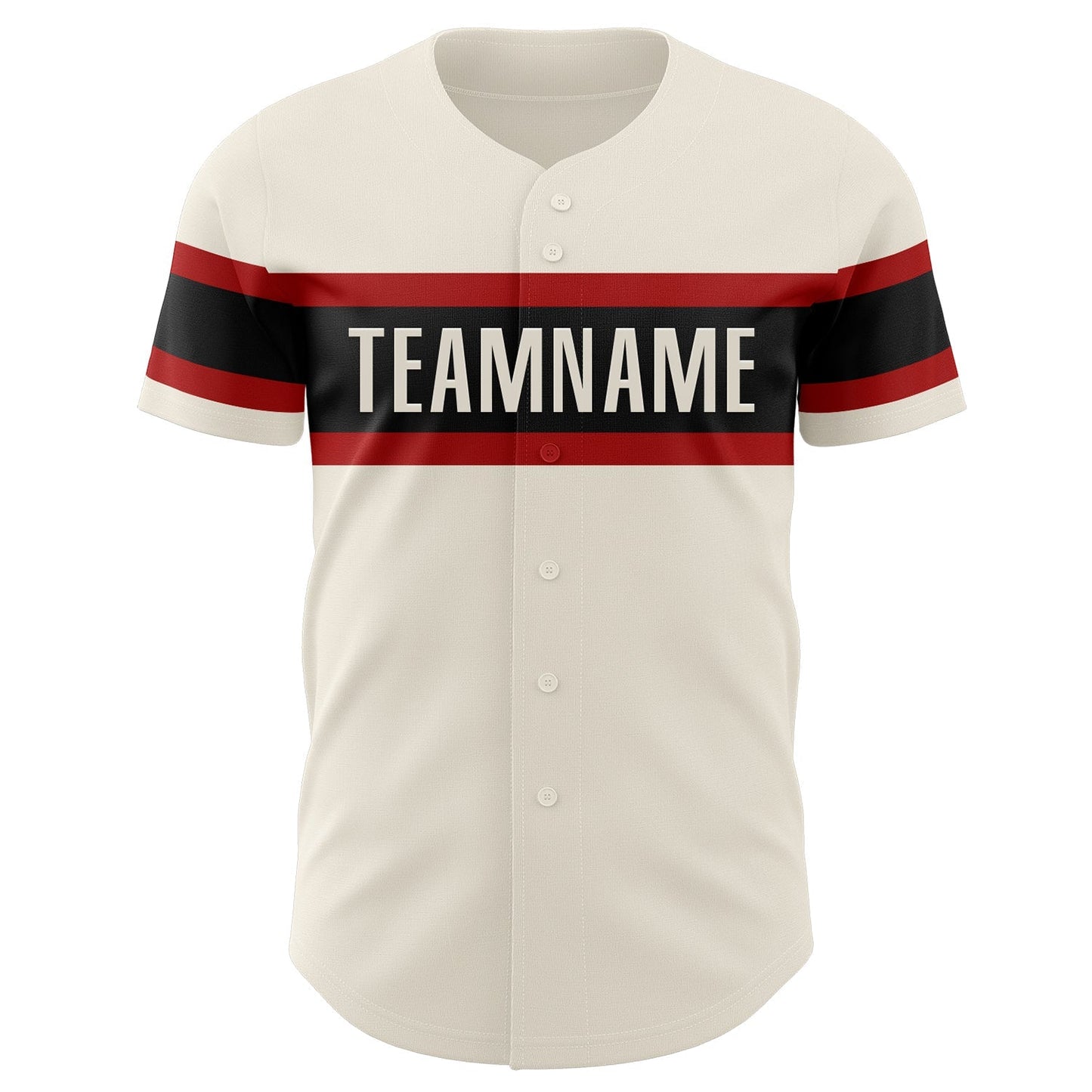 Custom Cream Vintage USA Flag Black-Red Authentic Baseball Jersey baseball jersey product view 2