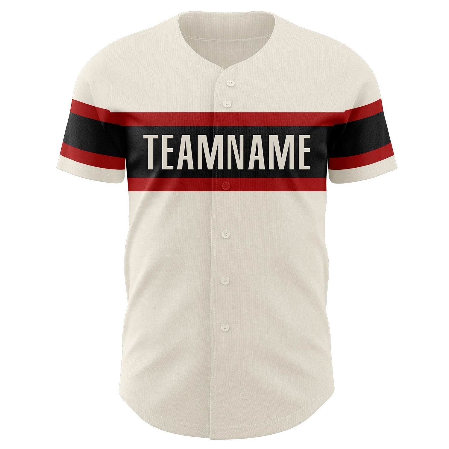 Custom Cream Vintage USA Flag Black-Red Authentic Baseball Jersey baseball jersey product view 2