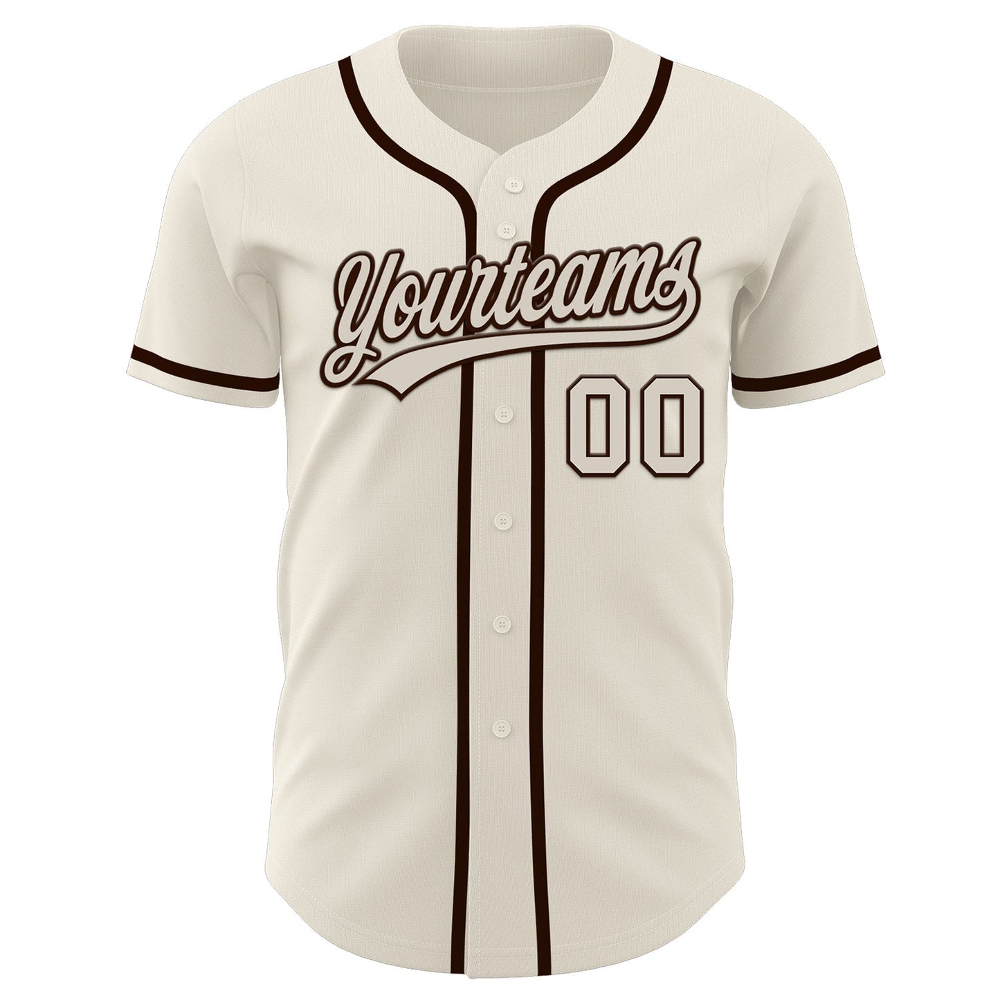 Custom Cream Brown Authentic Baseball Jersey baseball jersey product view 2