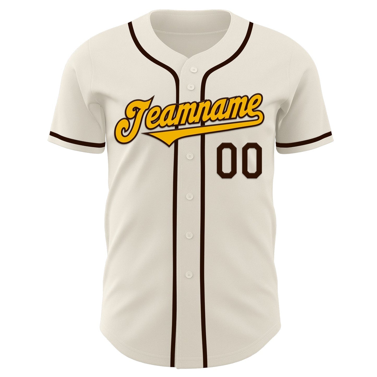 Custom Cream Gold-Brown Authentic Baseball Jersey baseball jersey product view 2