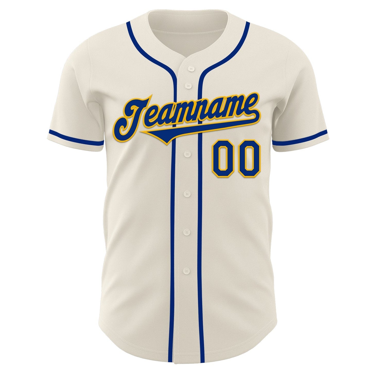 Custom Cream Royal-Gold Authentic Baseball Jersey baseball jersey product view 2