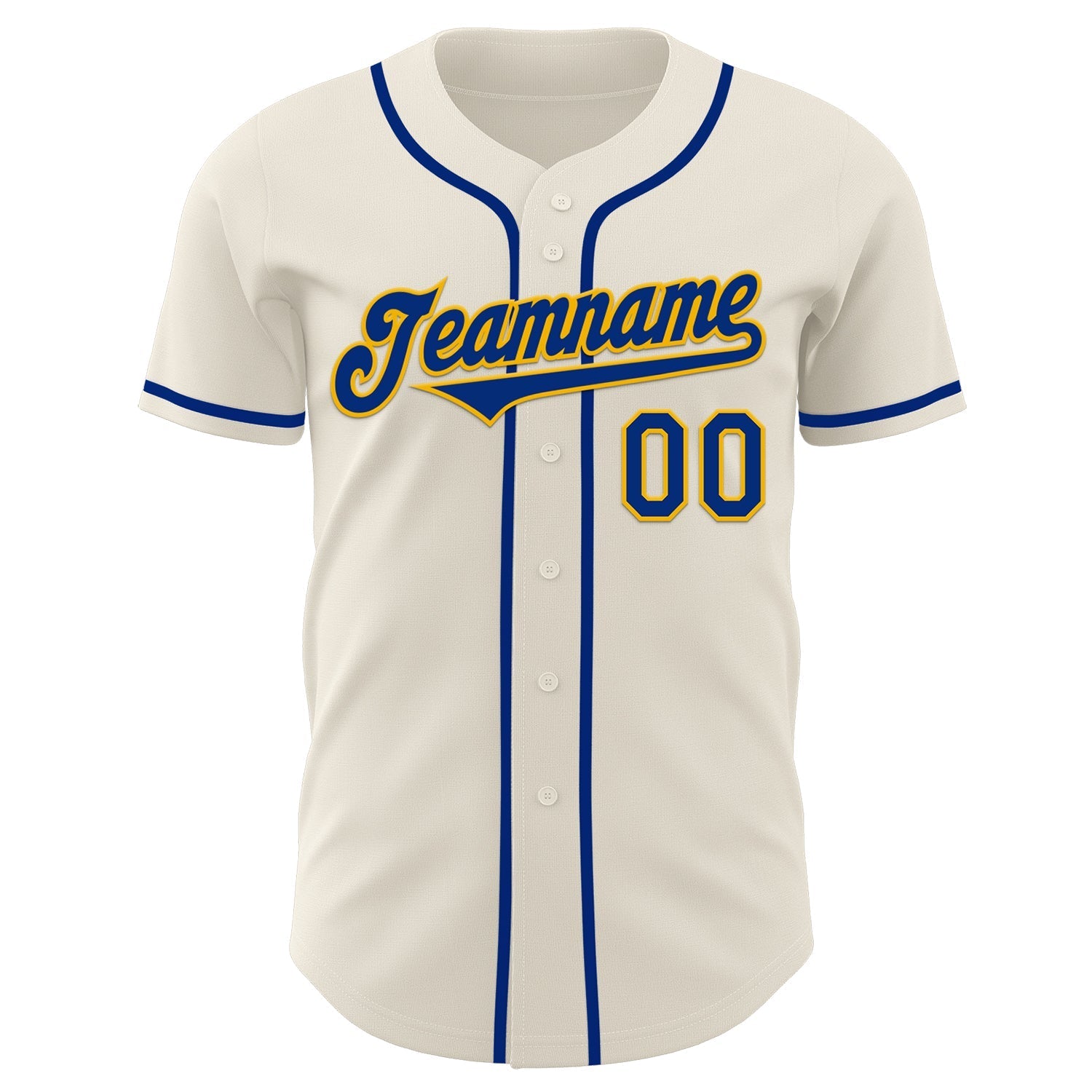 Custom Cream Royal-Gold Authentic Baseball Jersey baseball jersey product view 2