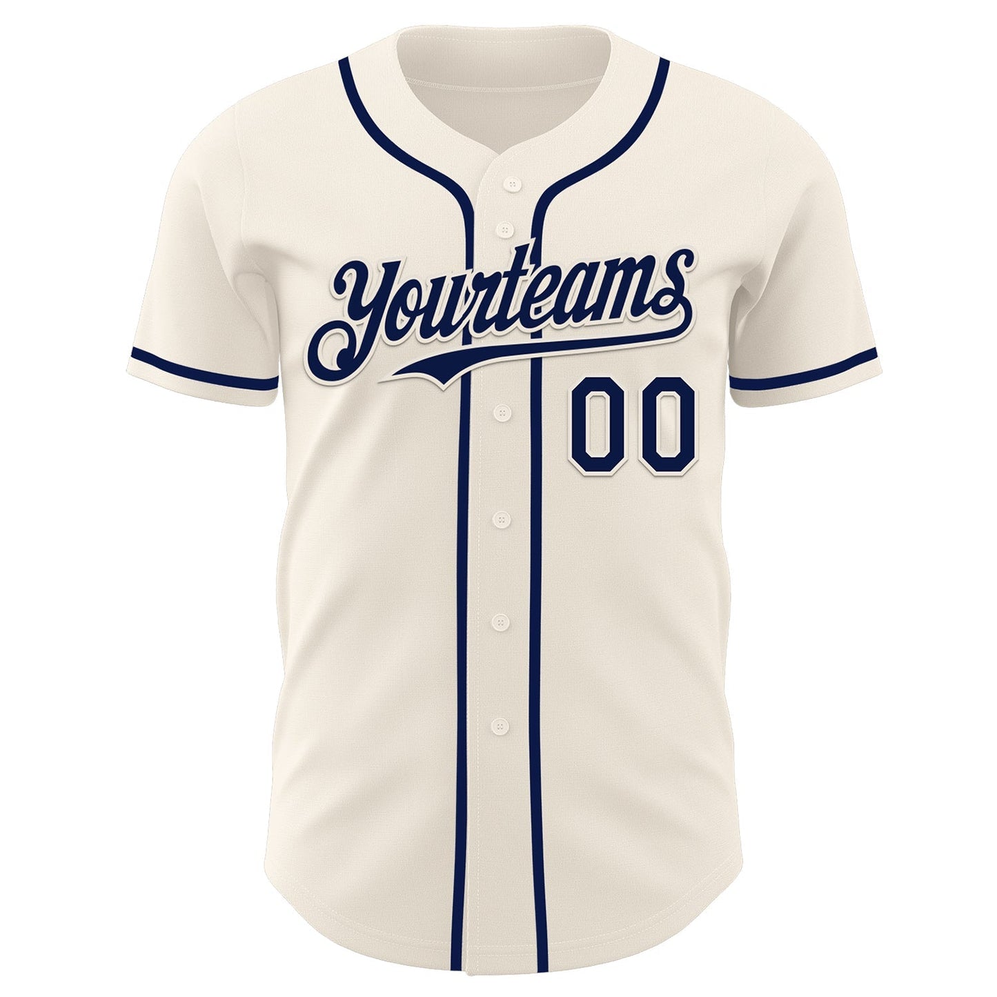 Custom Cream Navy Authentic Baseball Jersey baseball jersey product view 2