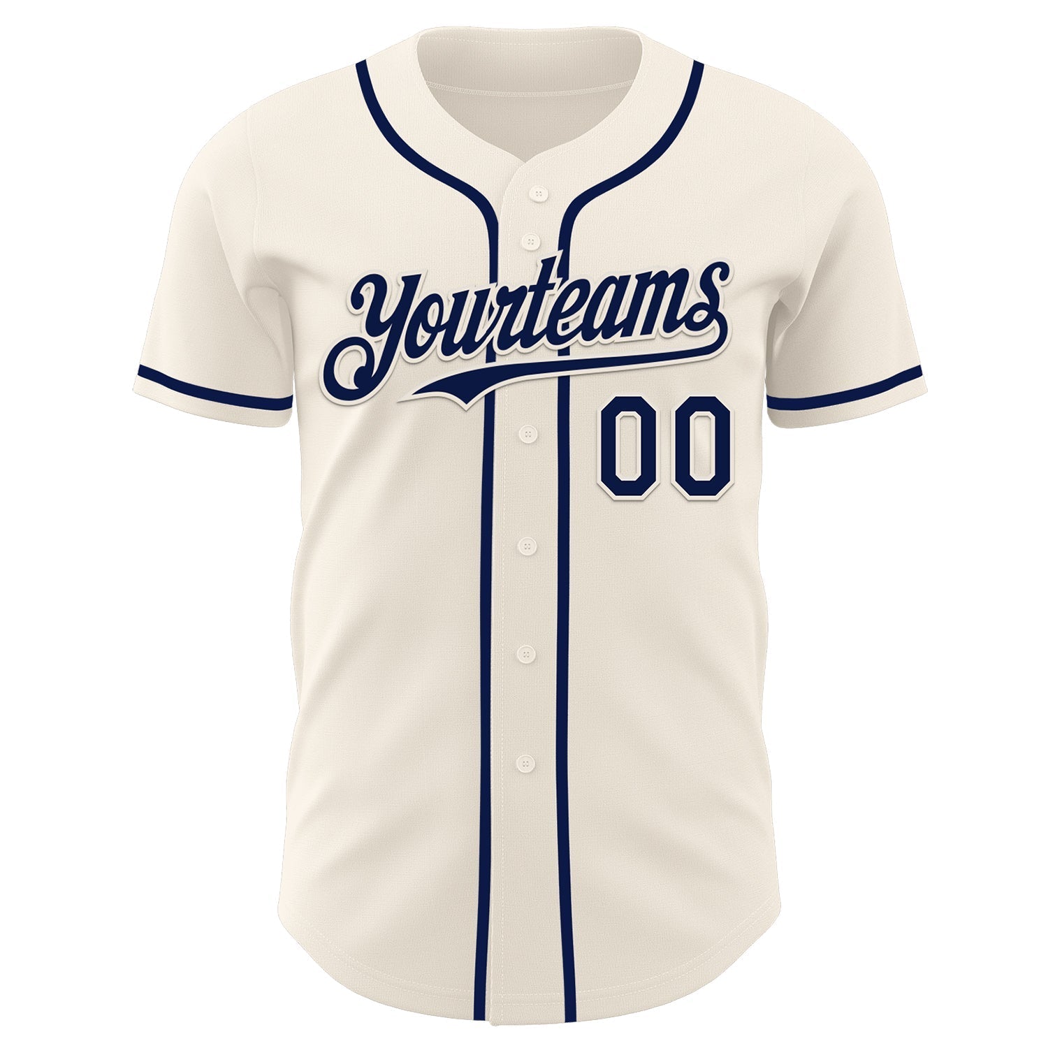 Custom Cream Navy Authentic Baseball Jersey baseball jersey product view 2