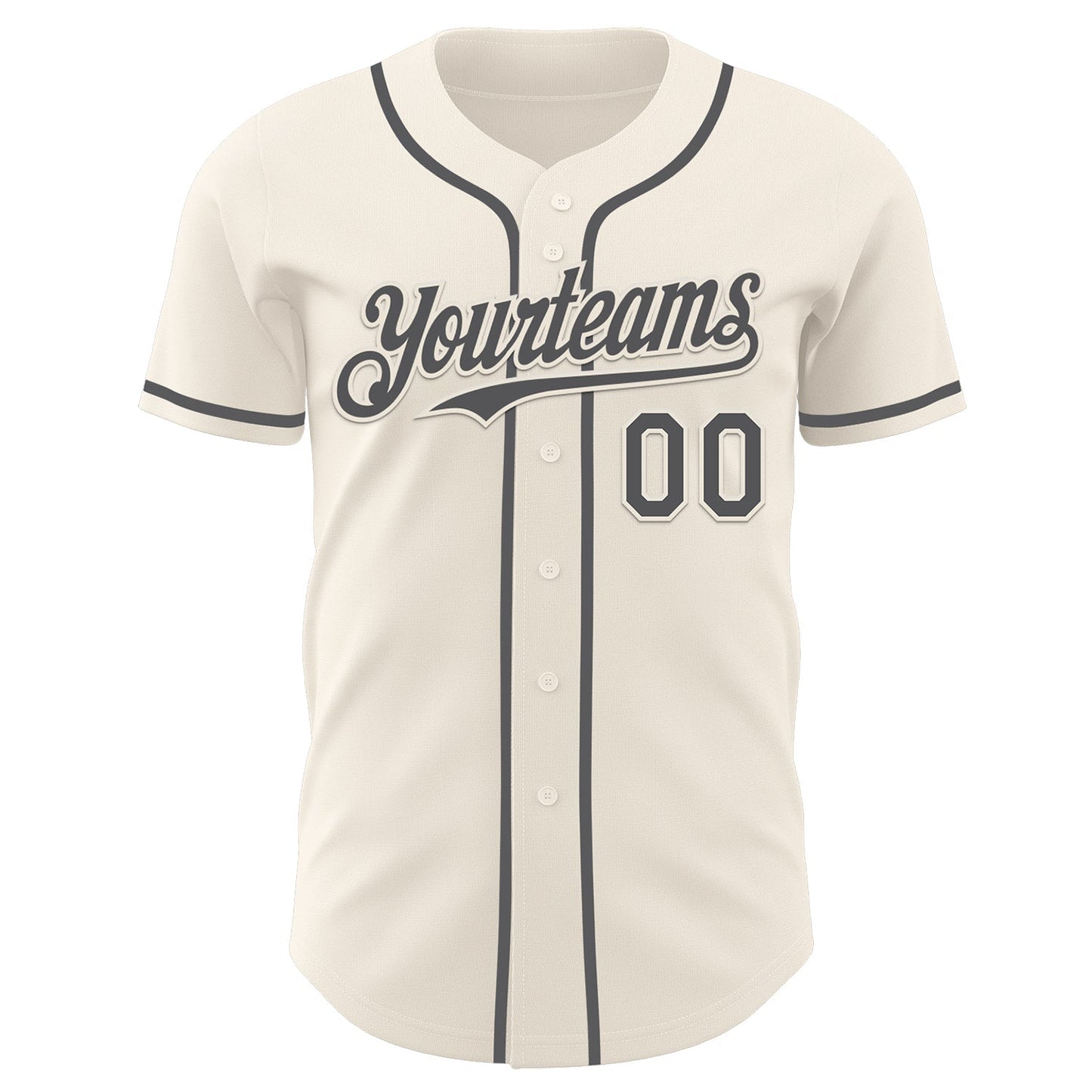 Custom Cream Steel Gray Authentic Baseball Jersey baseball jersey product view 2