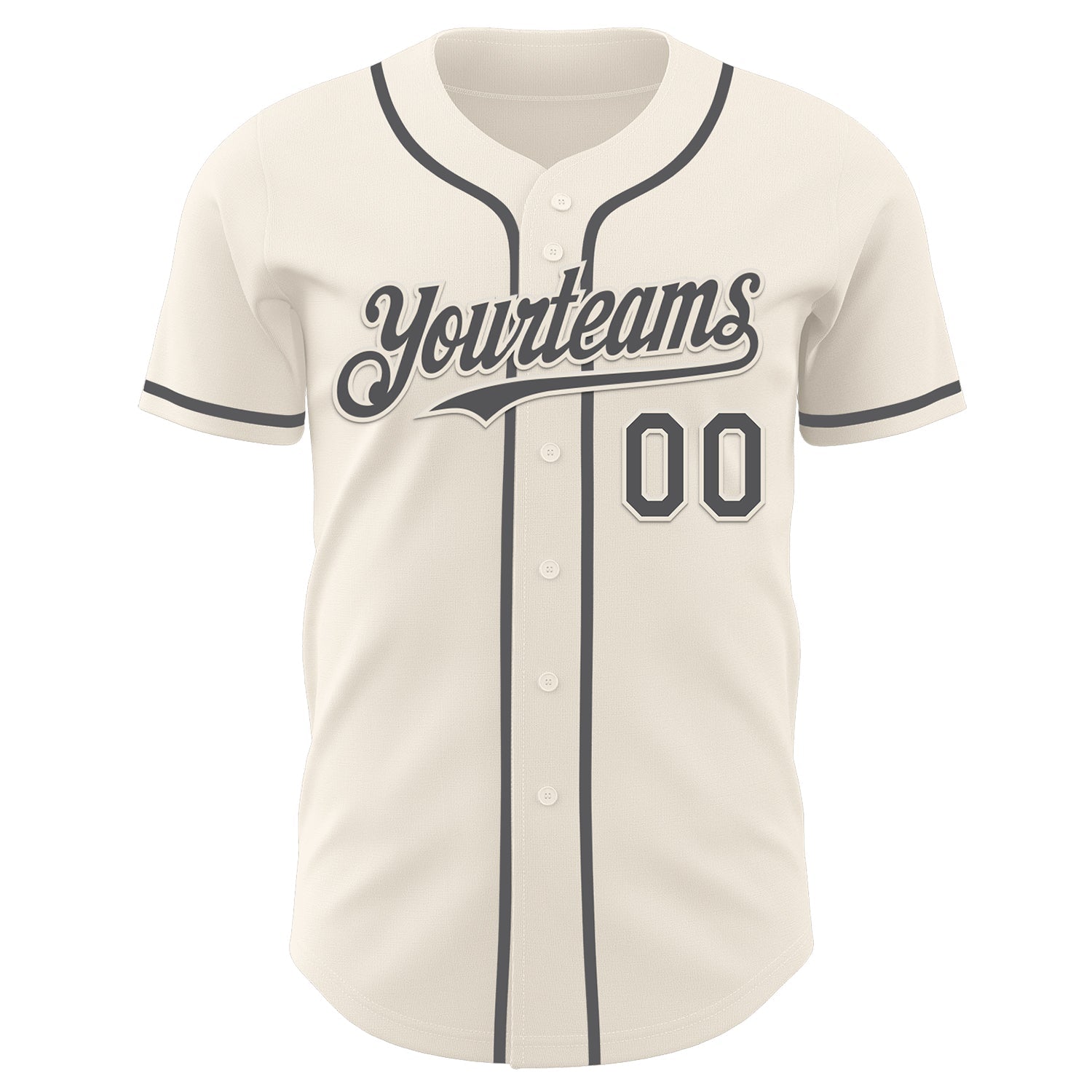 Custom Cream Steel Gray Authentic Baseball Jersey baseball jersey product view 2