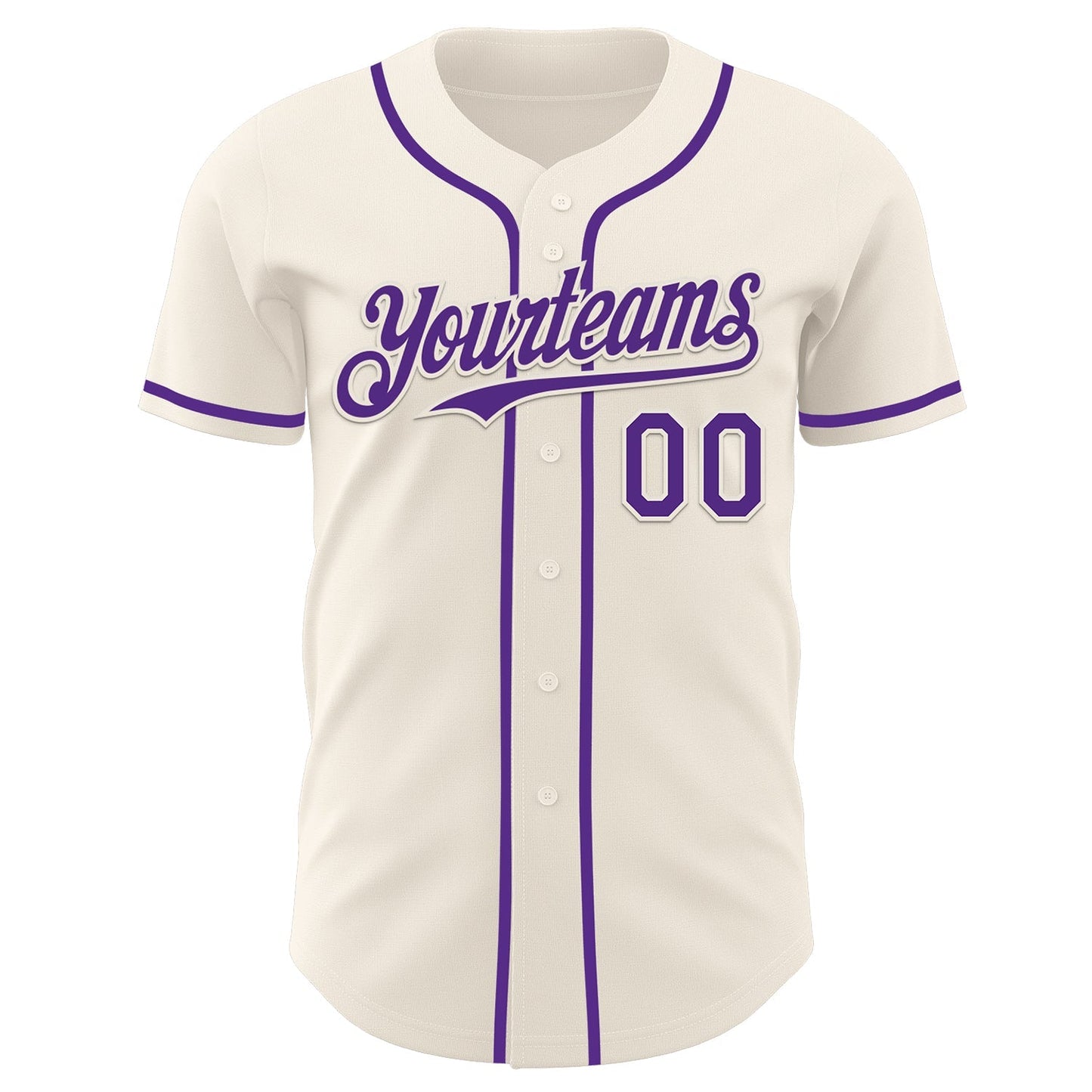 Custom Cream Purple Authentic Baseball Jersey baseball jersey product view 2