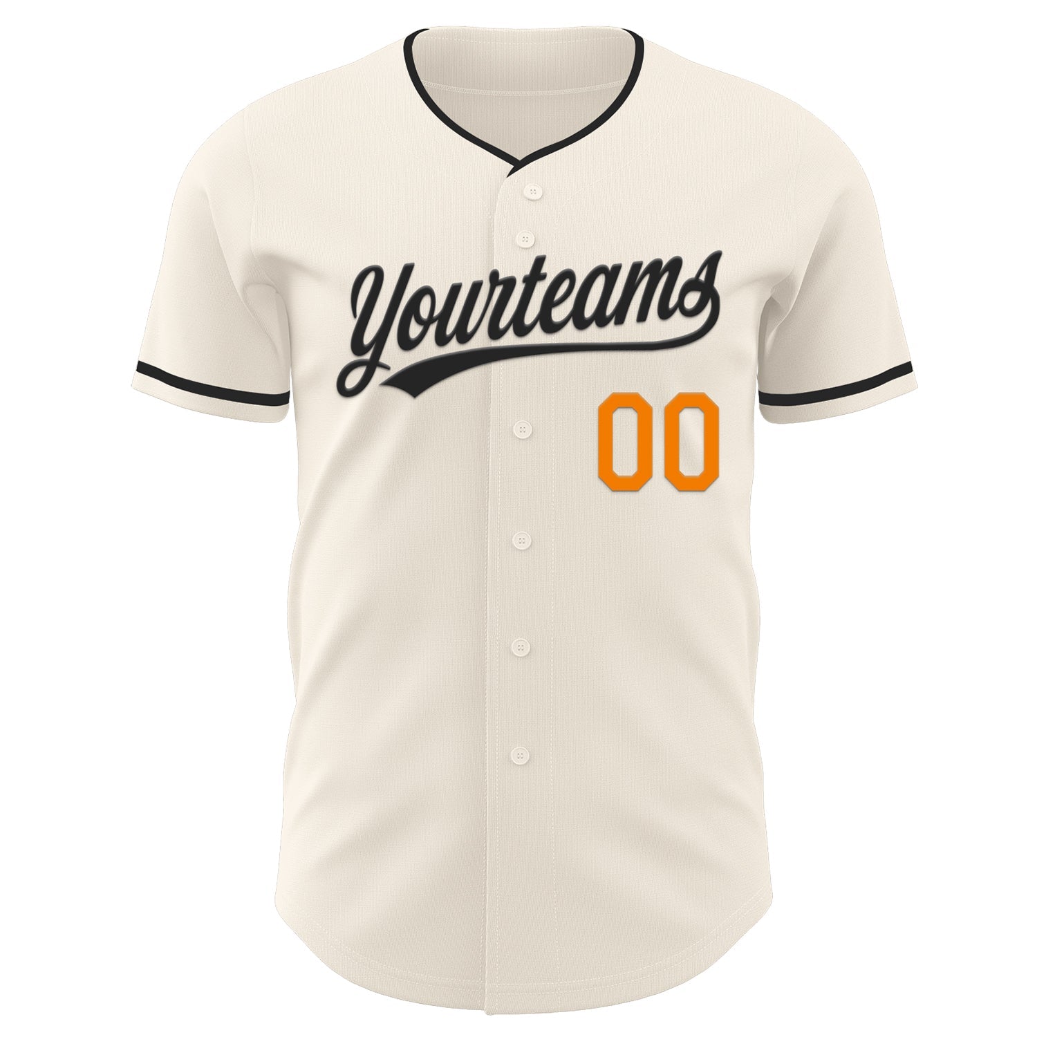 Custom Cream Black-Bay Orange Authentic Baseball Jersey baseball jersey product view 2